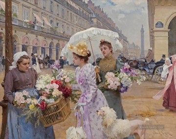  marie malerei - Louis Marie Schryver Marchande fleurs rue Rivoli Portal Parisienne